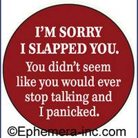 i m sorry i slapped you you didn t seem like you would stop talking and